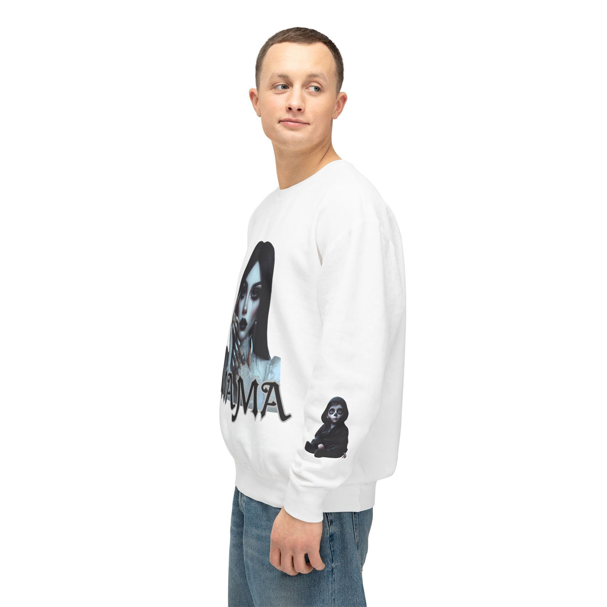 Mama Ghost Unisex Lightweight Crewneck Sweatshirt