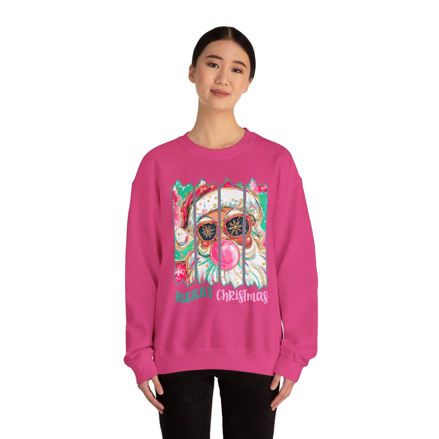 Santa Merry Christmas Unisex Heavy Blend™ Crewneck Sweatshirt