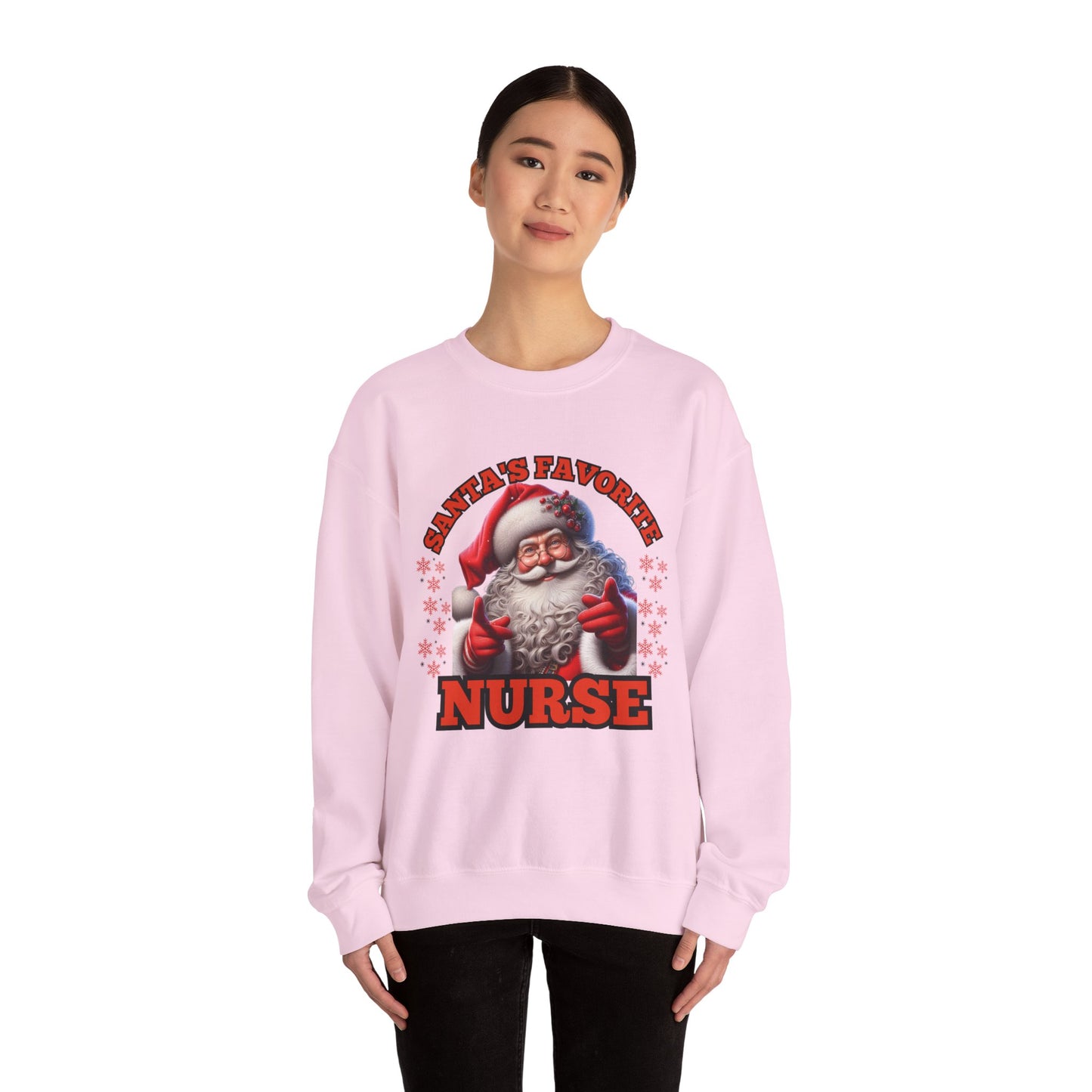 Santa's Favorite Nurse Unisex Heavy Blend™ Crewneck Sweatshirt