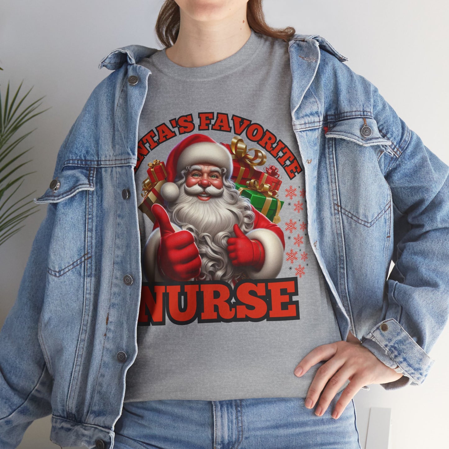 Santa Favorite Nurse Unisex Heavy Cotton Tee