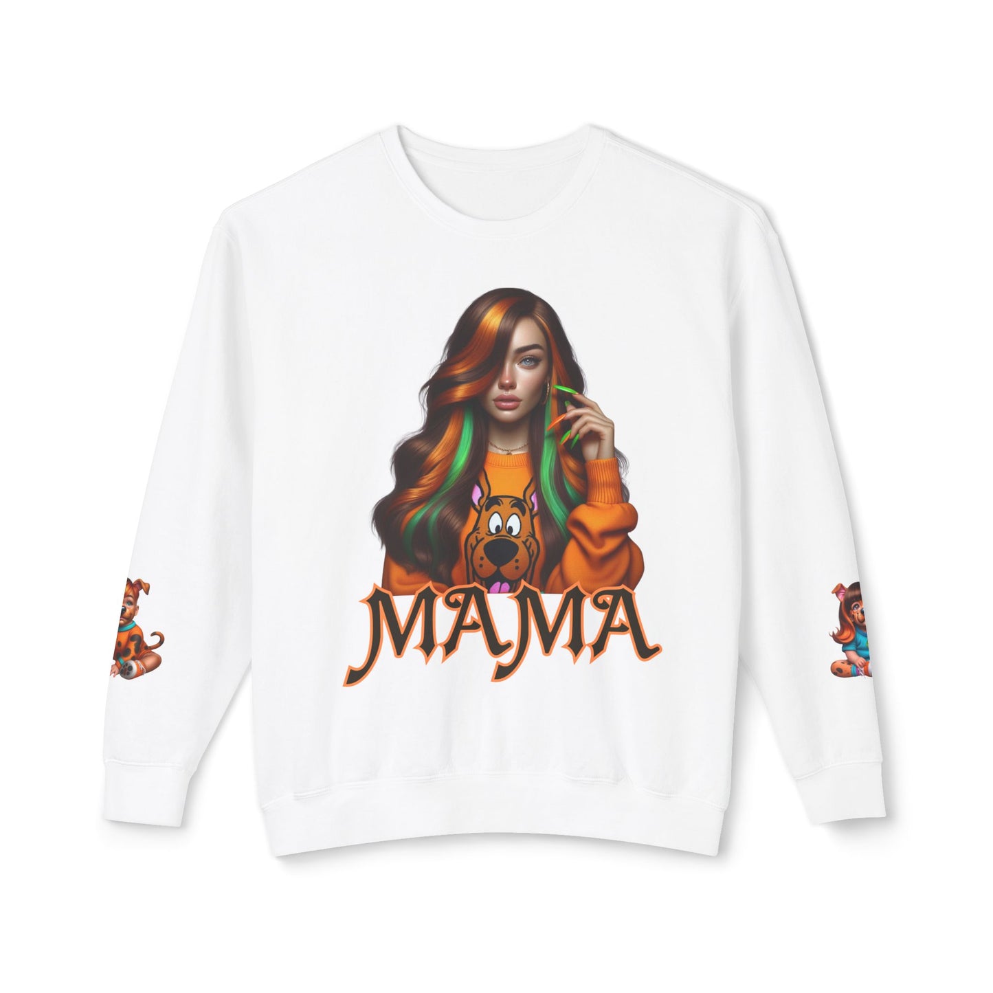 Mama Scooby Doo Unisex Lightweight Crewneck Sweatshirt