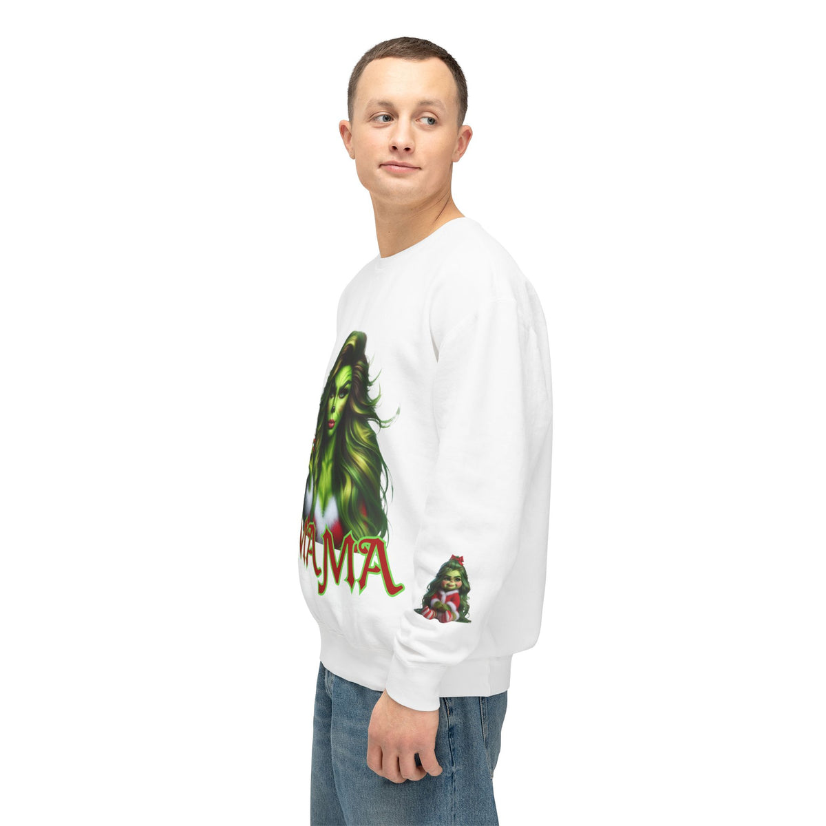 Mama Grinch Unisex Lightweight Crewneck Sweatshirt