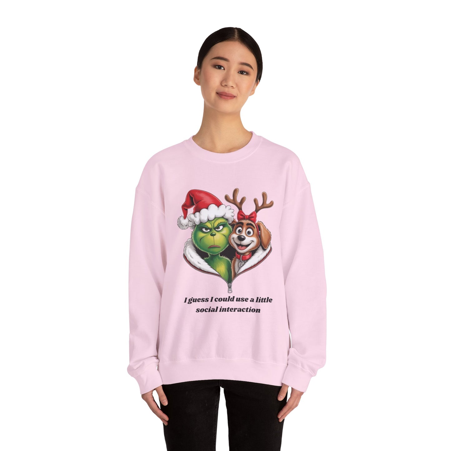 Social Interaction Grinch Unisex Heavy Blend™ Crewneck Sweatshirt