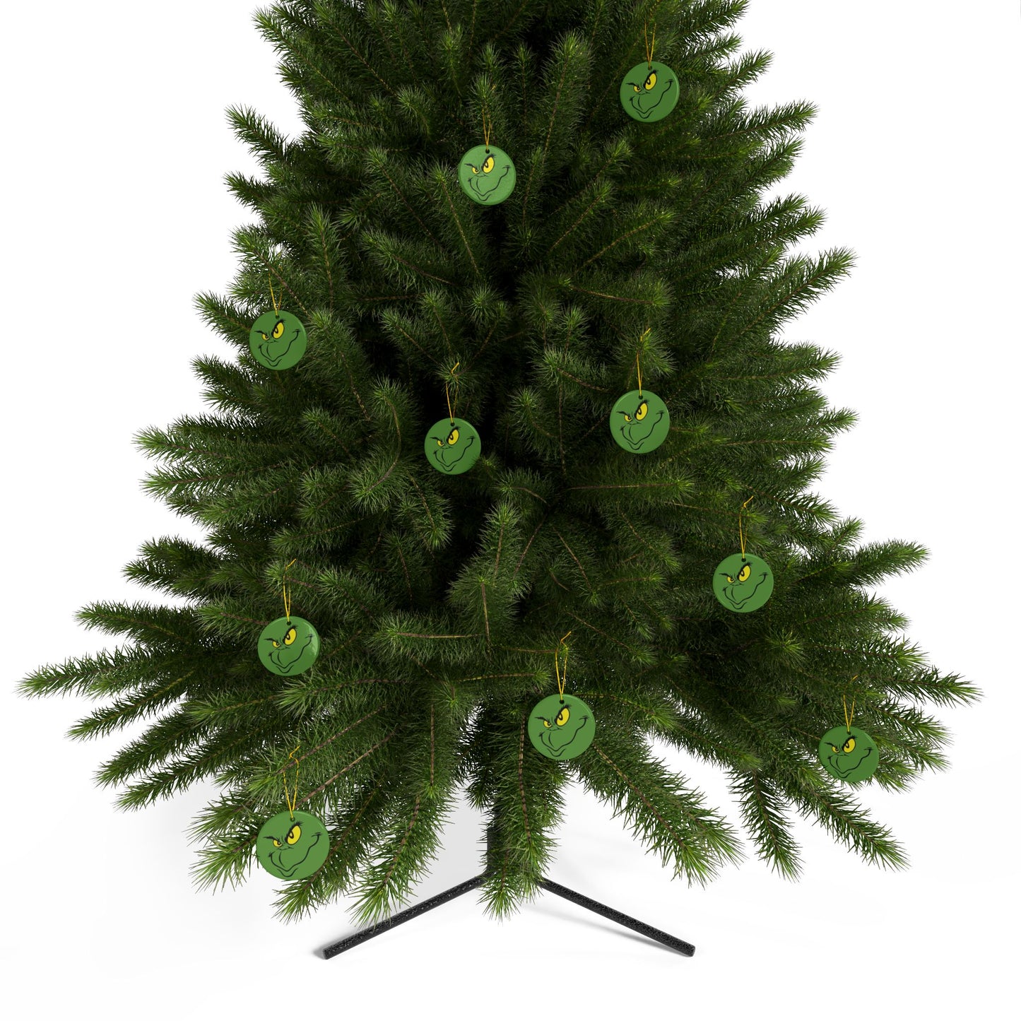 Grinch Ceramic Ornaments, 2-Side Print, (1pc, 3pcs, 5pcs, 10pcs)