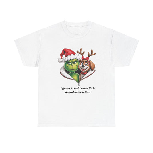 Social Interaction Grinch Unisex Heavy Cotton Tee
