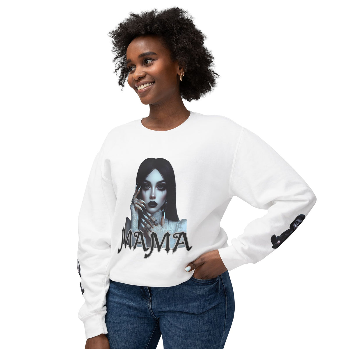 Mama Ghost Unisex Lightweight Crewneck Sweatshirt