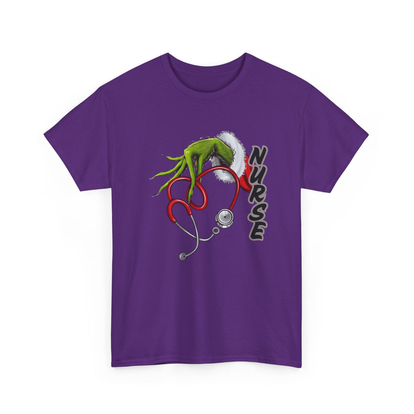 Stethoscope Nurse Grinch Unisex Heavy Cotton Tee