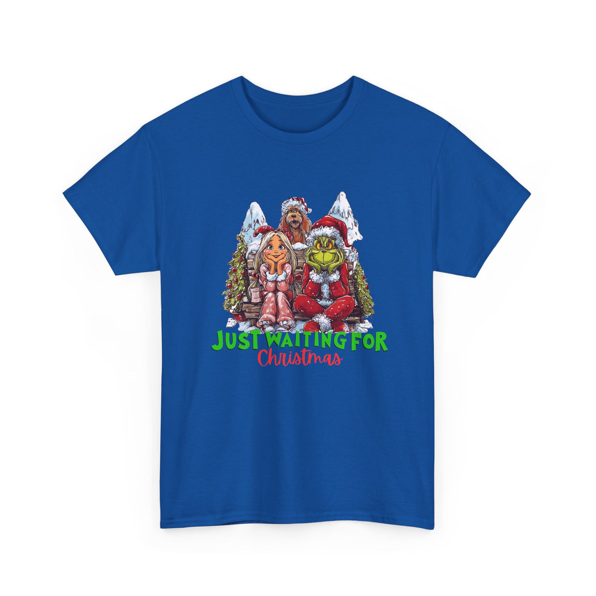 Just Waiting For Christmas Grinch Unisex Heavy Cotton Tee