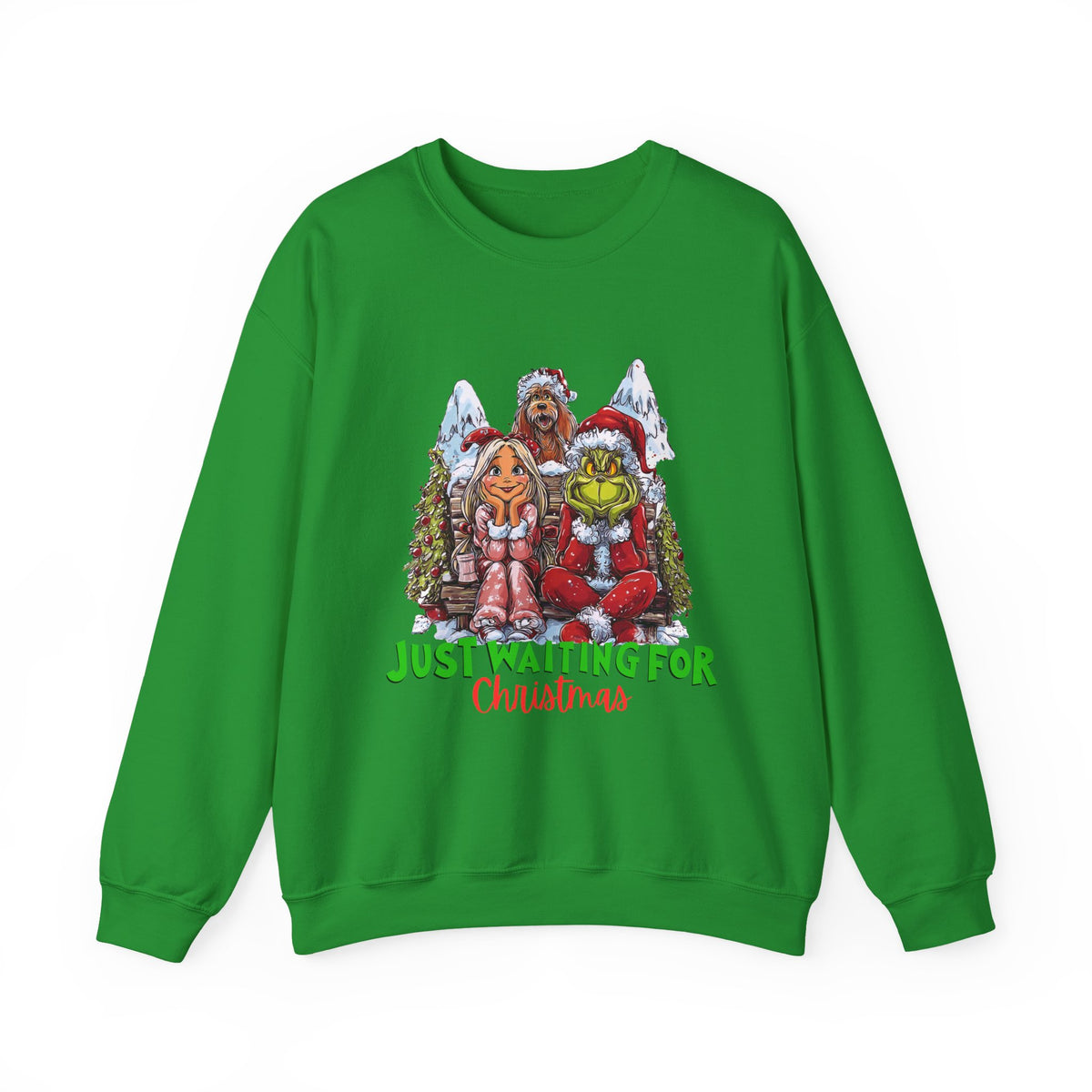 Just Waiting For Christmas Grinch Unisex Heavy Blend™ Crewneck Sweatshirt
