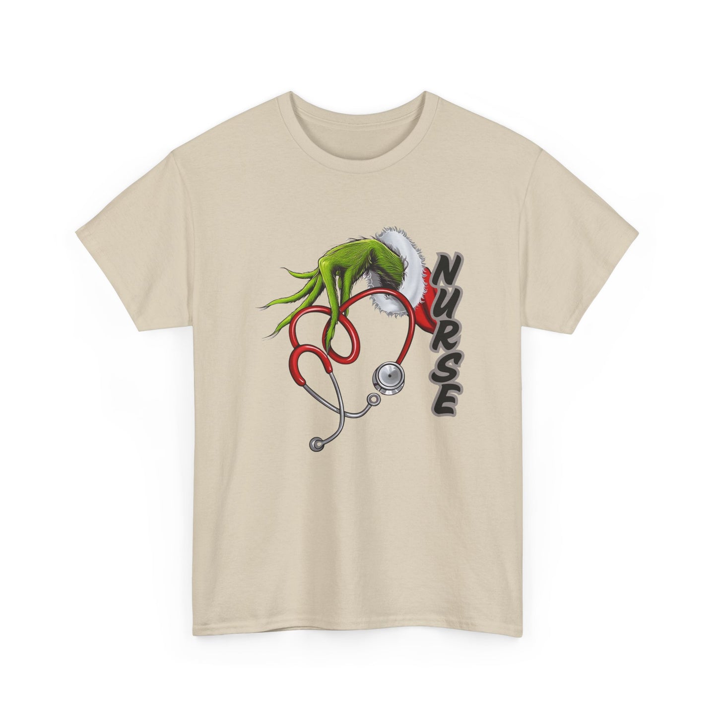 Stethoscope Nurse Grinch Unisex Heavy Cotton Tee