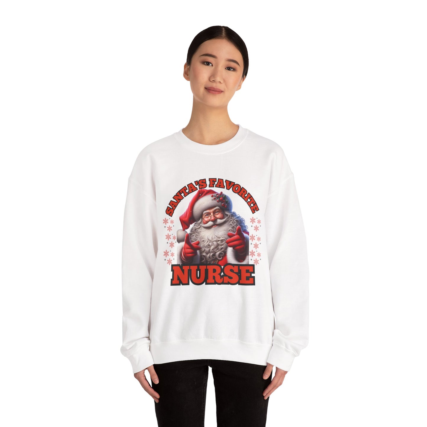 Santa's Favorite Nurse Unisex Heavy Blend™ Crewneck Sweatshirt