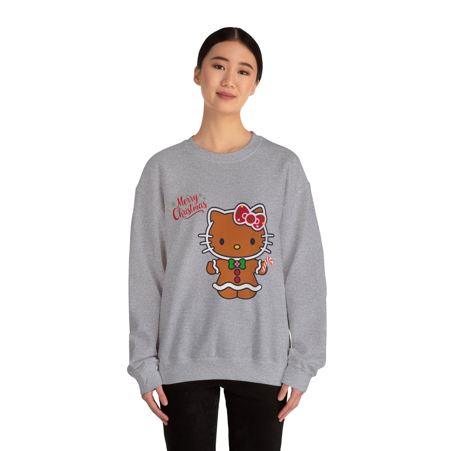 Merry Christmas Hello Kitty Unisex Heavy Blend™ Crewneck Sweatshirt