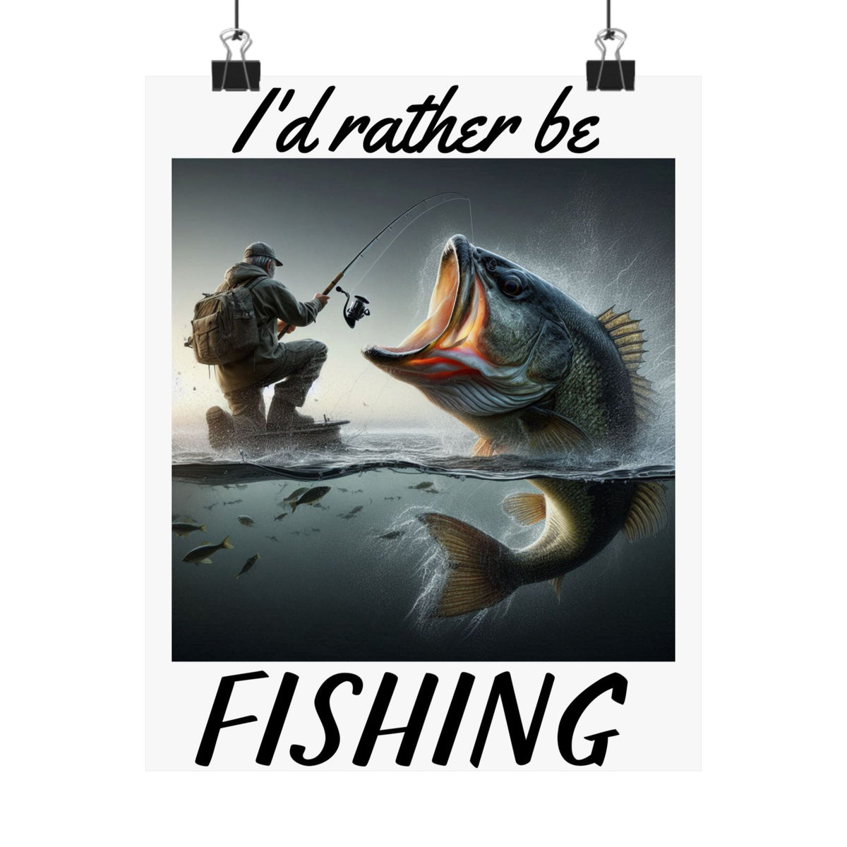 I'd Rather Be Fishing Matte Vertical Posters