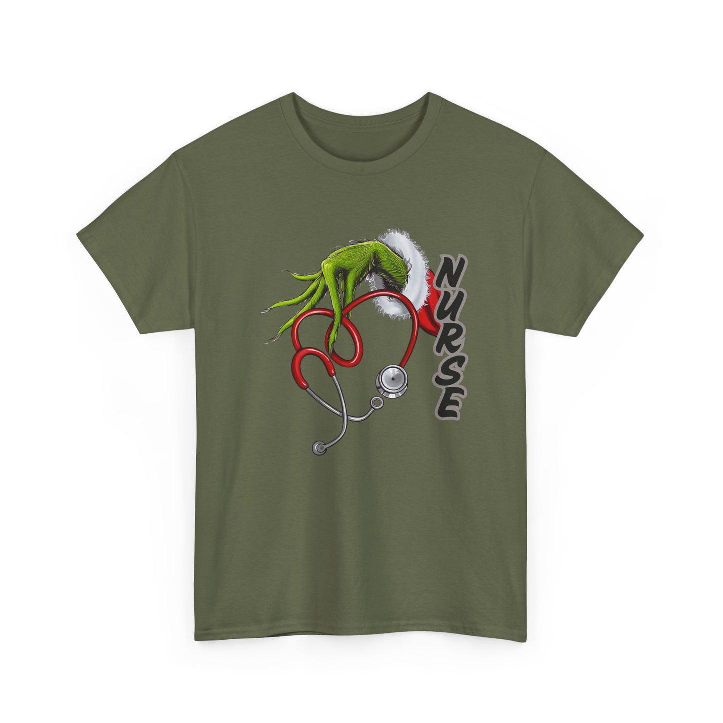 Stethoscope Nurse Grinch Unisex Heavy Cotton Tee