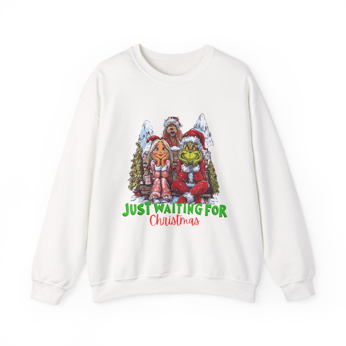 Just Waiting For Christmas Grinch Unisex Heavy Blend™ Crewneck Sweatshirt