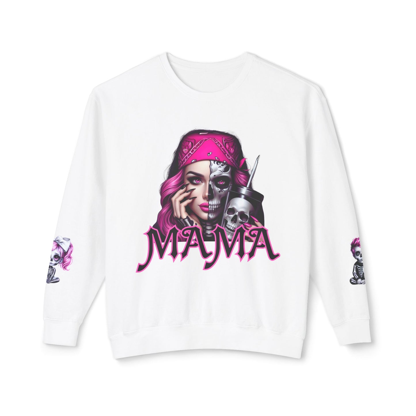 Mama Skeleton Unisex Lightweight Crewneck Sweatshirt