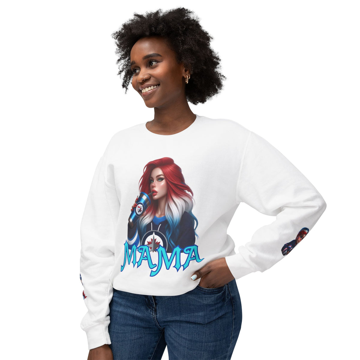 Mama Hockey Unisex Lightweight Crewneck Sweatshirt