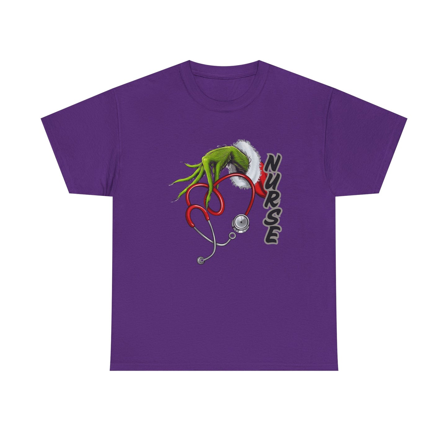 Stethoscope Nurse Grinch Unisex Heavy Cotton Tee