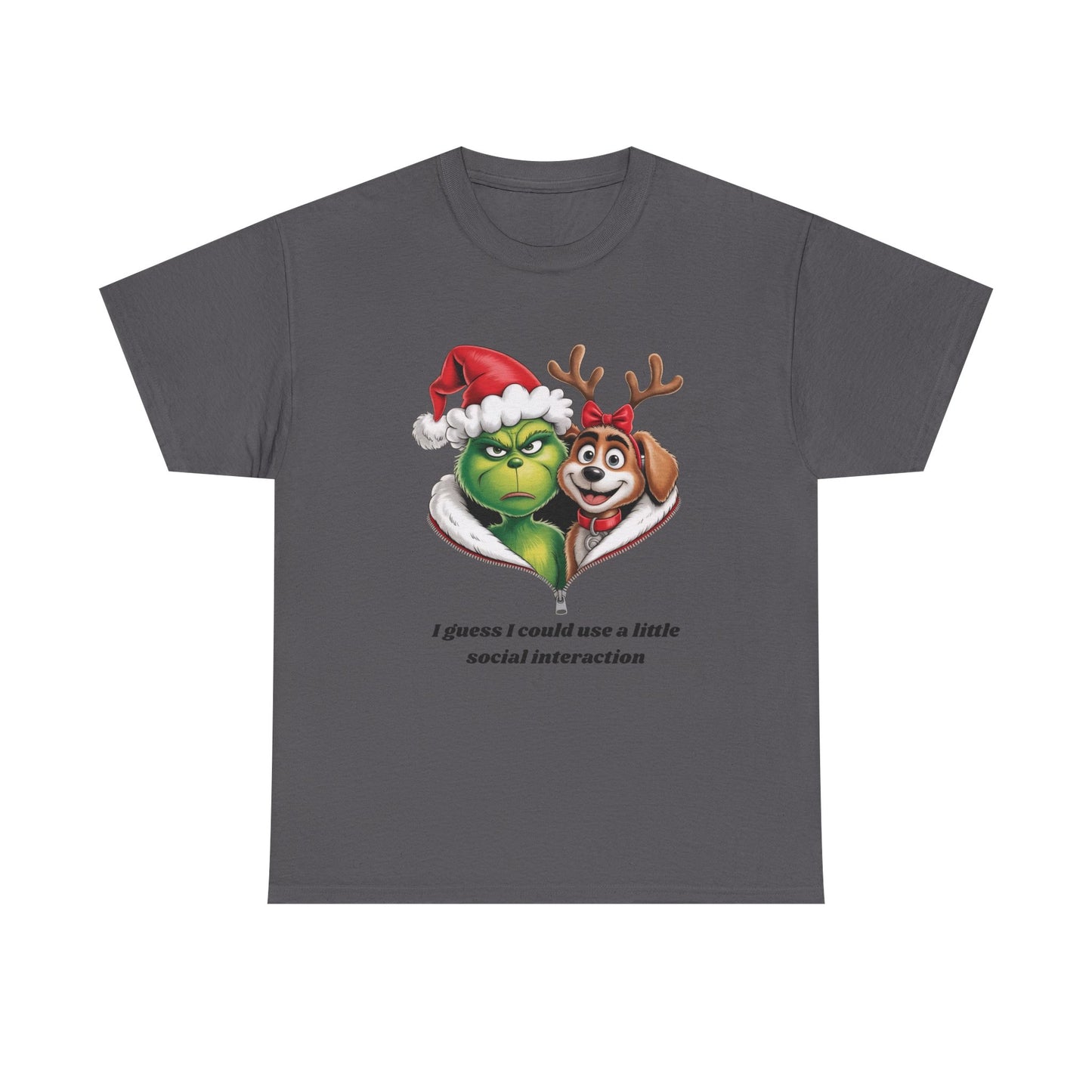 Social Interaction Grinch Unisex Heavy Cotton Tee