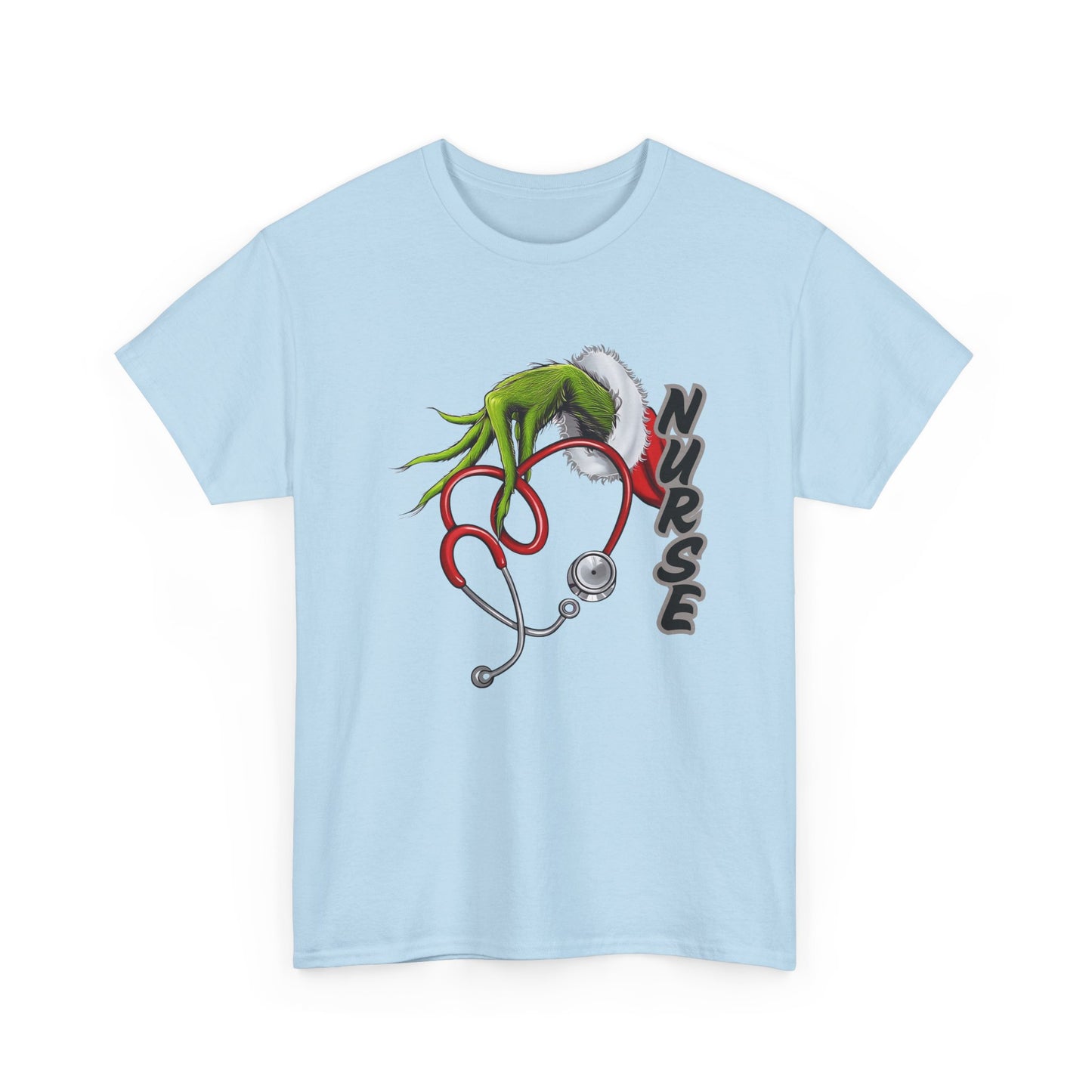 Stethoscope Nurse Grinch Unisex Heavy Cotton Tee