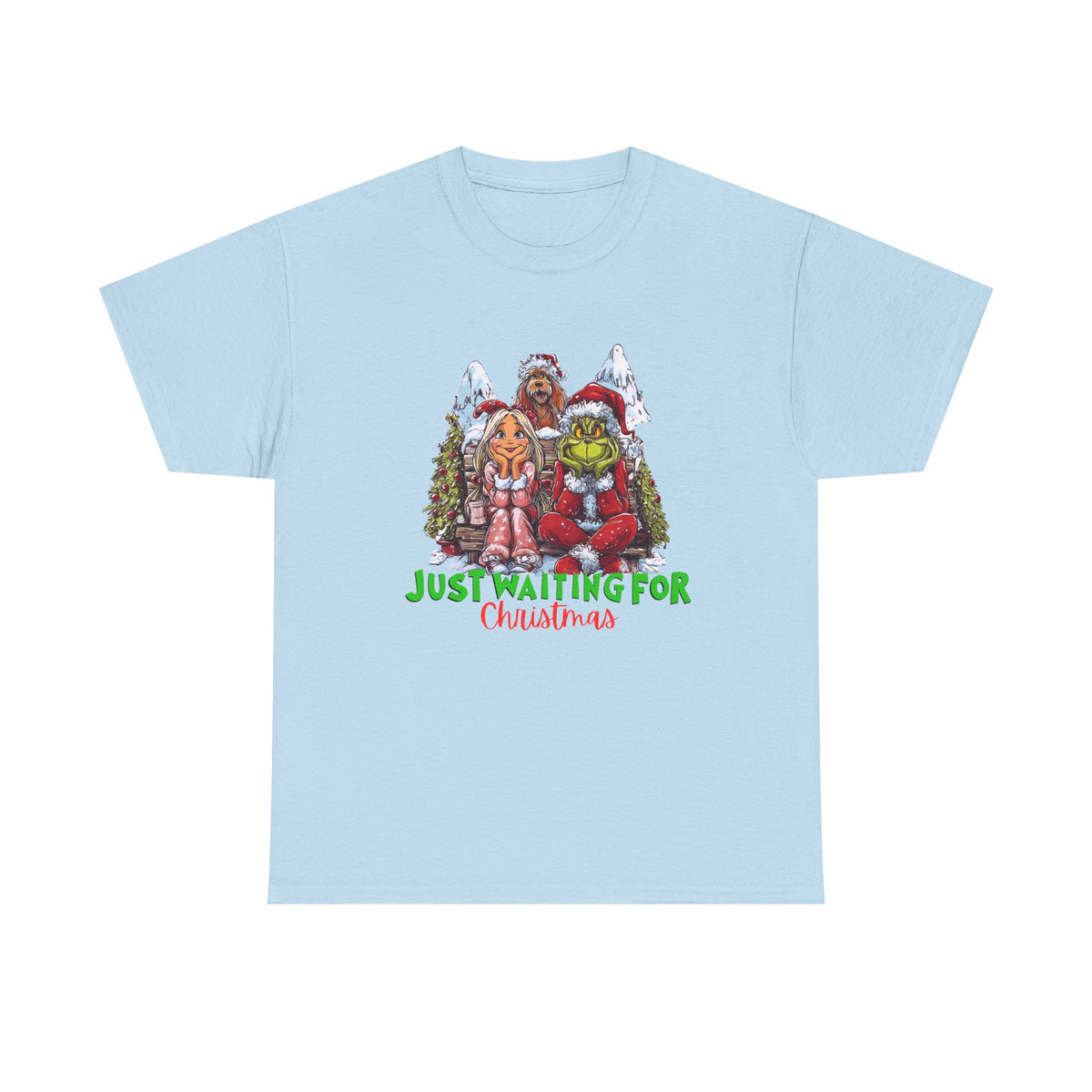 Just Waiting For Christmas Grinch Unisex Heavy Cotton Tee