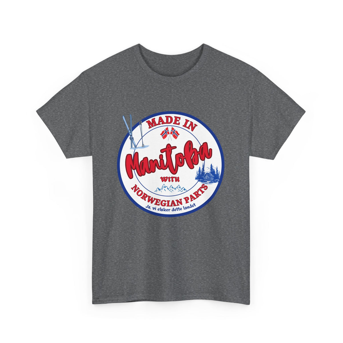 Made In Manitoba With Norwegian Parts Unisex Heavy Cotton Tee