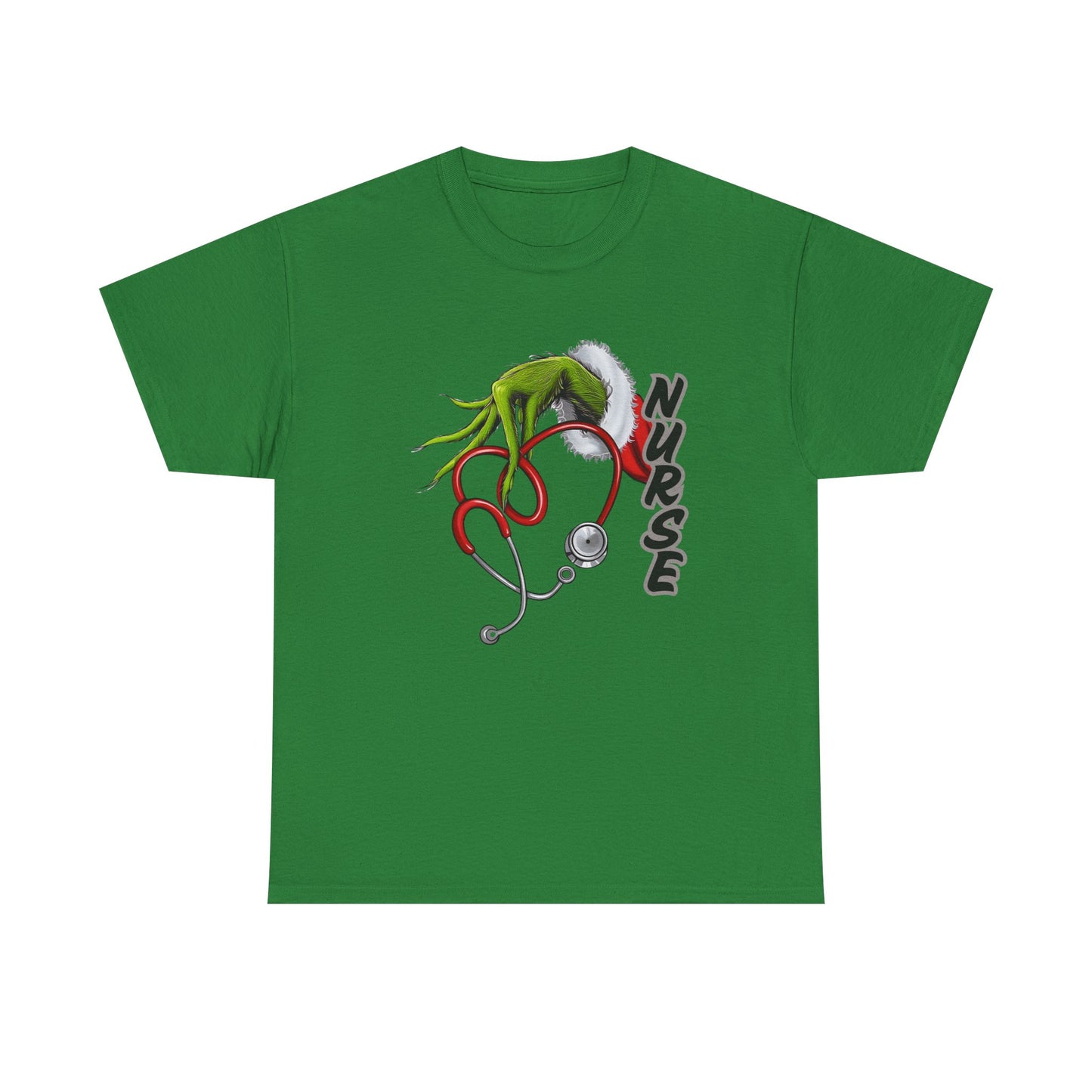 Stethoscope Nurse Grinch Unisex Heavy Cotton Tee