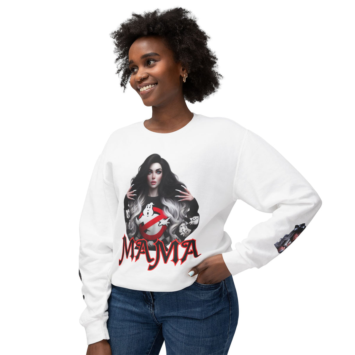 Mama Ghostbusters Unisex Lightweight Crewneck Sweatshirt