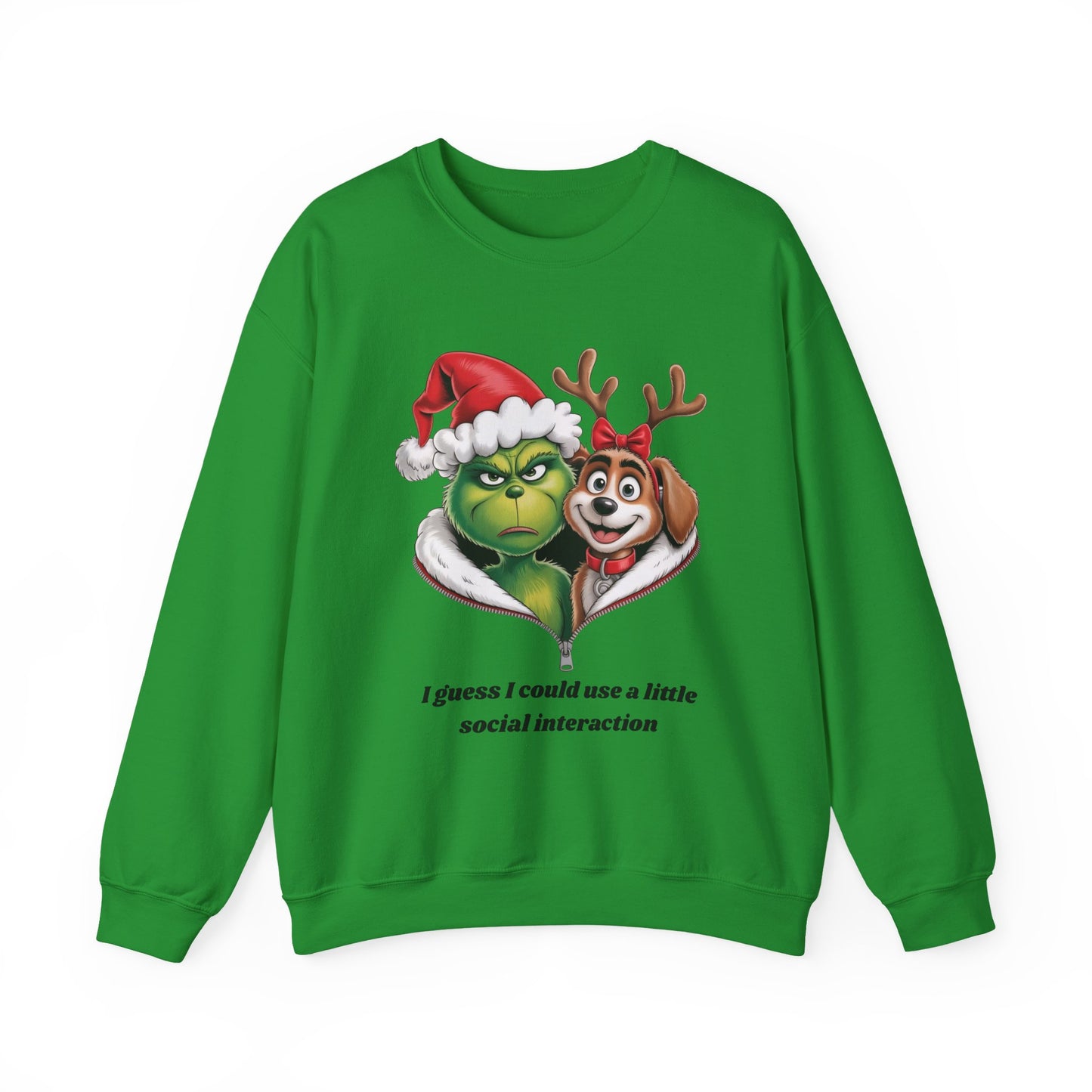 Social Interaction Grinch Unisex Heavy Blend™ Crewneck Sweatshirt