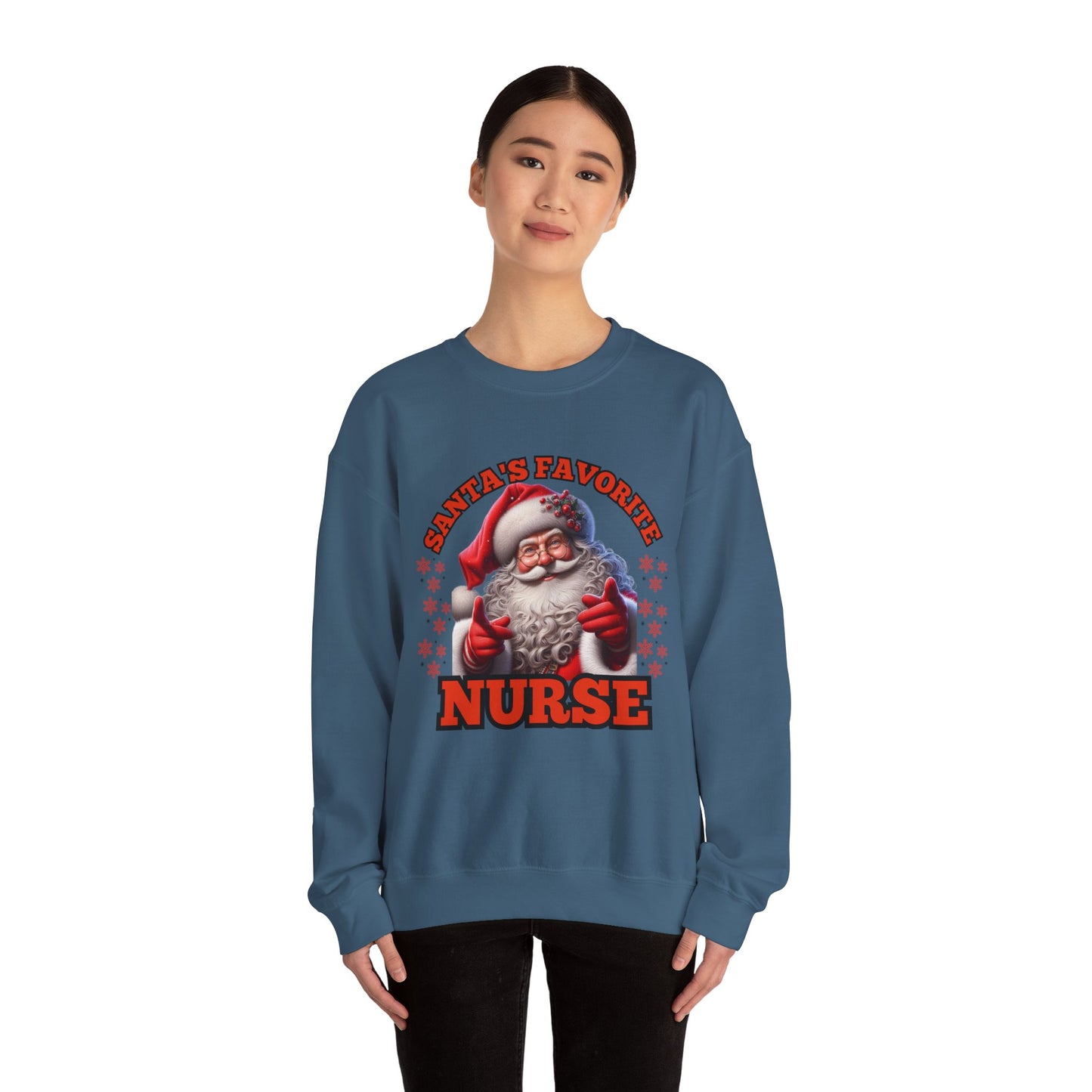 Santa's Favorite Nurse Unisex Heavy Blend™ Crewneck Sweatshirt