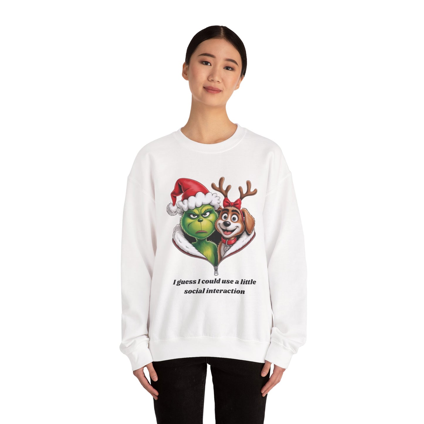 Social Interaction Grinch Unisex Heavy Blend™ Crewneck Sweatshirt