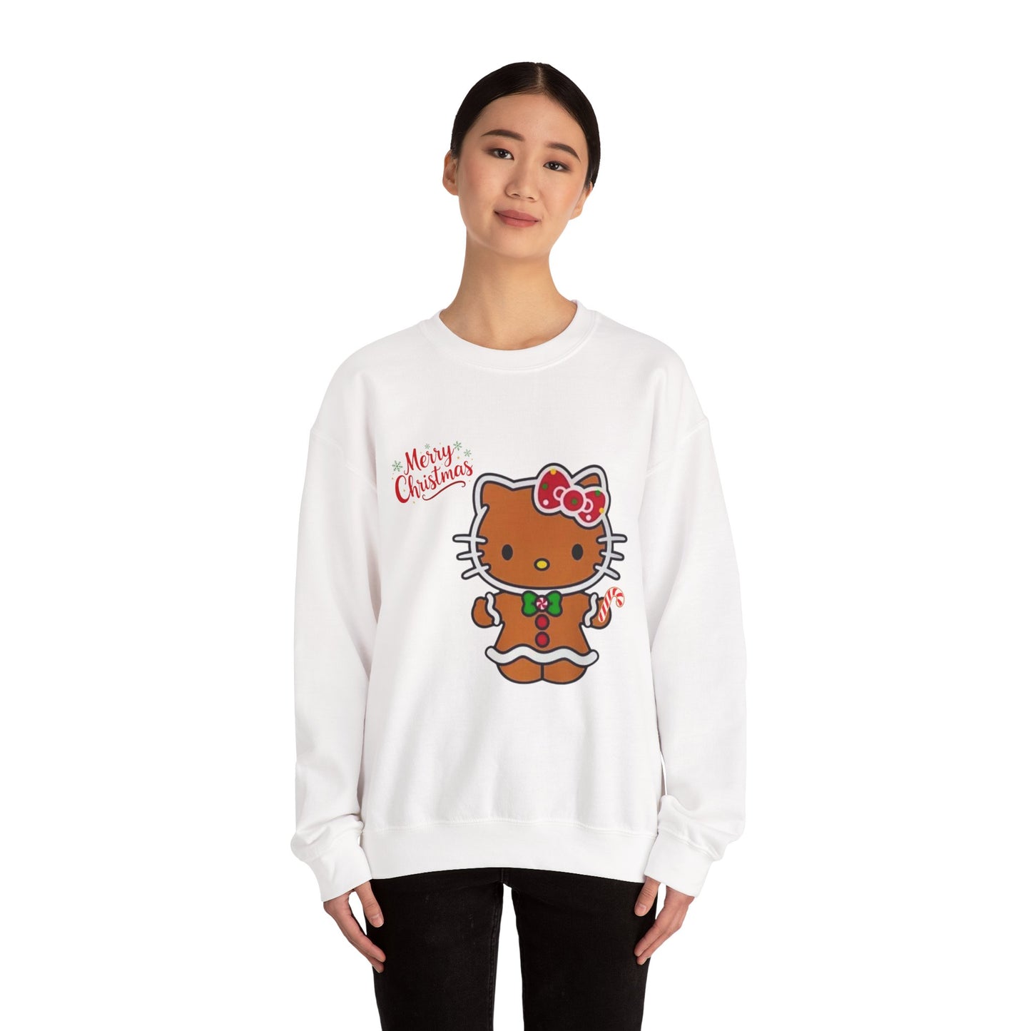 Merry Christmas Hello Kitty Unisex Heavy Blend™ Crewneck Sweatshirt