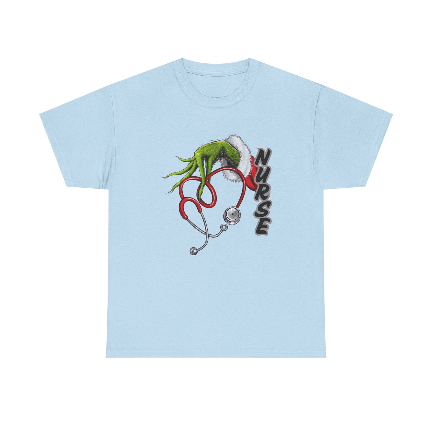 Stethoscope Nurse Grinch Unisex Heavy Cotton Tee