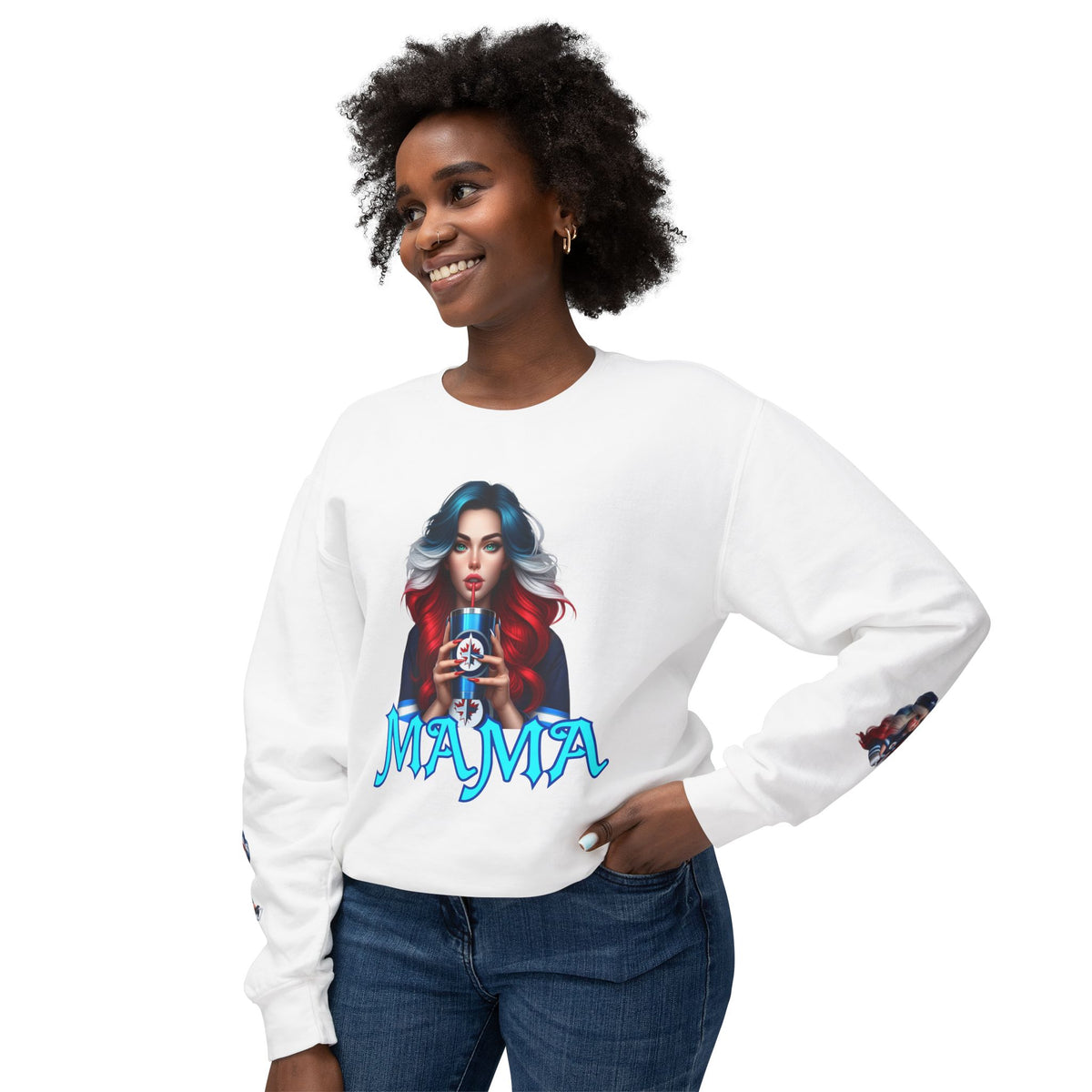 Mama Hockey Unisex Lightweight Crewneck Sweatshirt