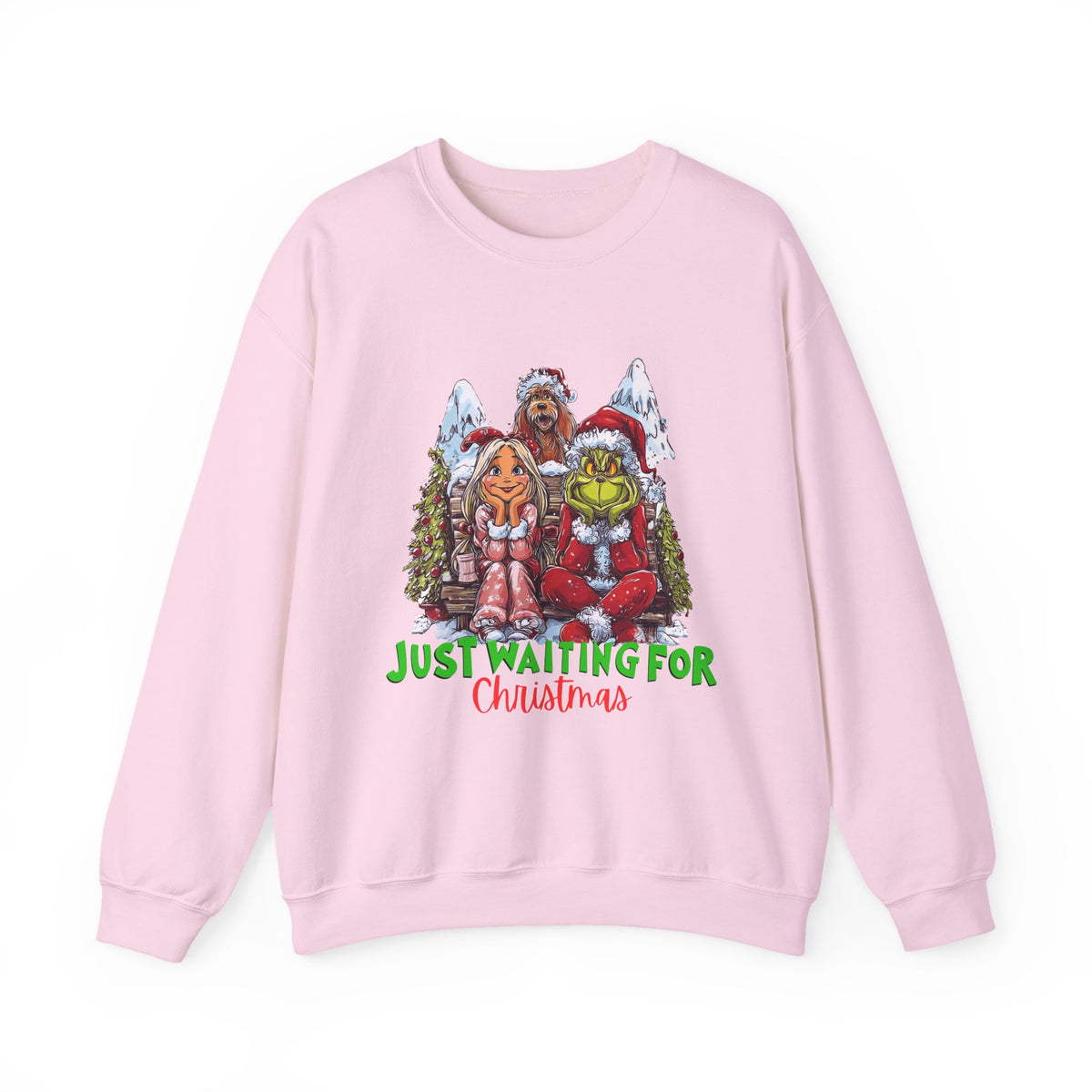 Just Waiting For Christmas Grinch Unisex Heavy Blend™ Crewneck Sweatshirt
