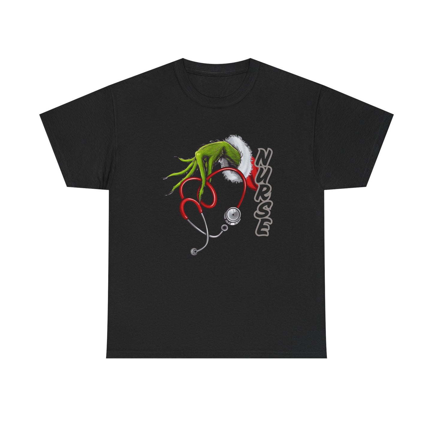 Stethoscope Nurse Grinch Unisex Heavy Cotton Tee