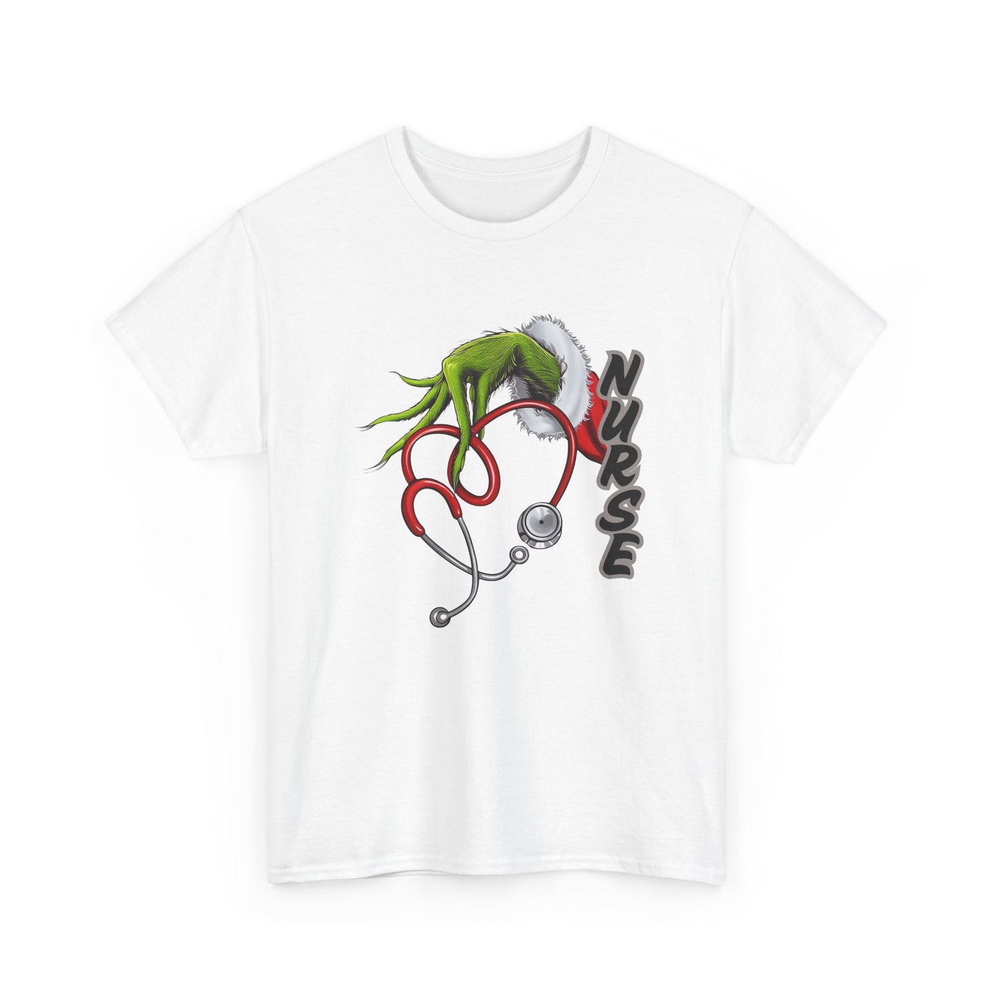 Stethoscope Nurse Grinch Unisex Heavy Cotton Tee