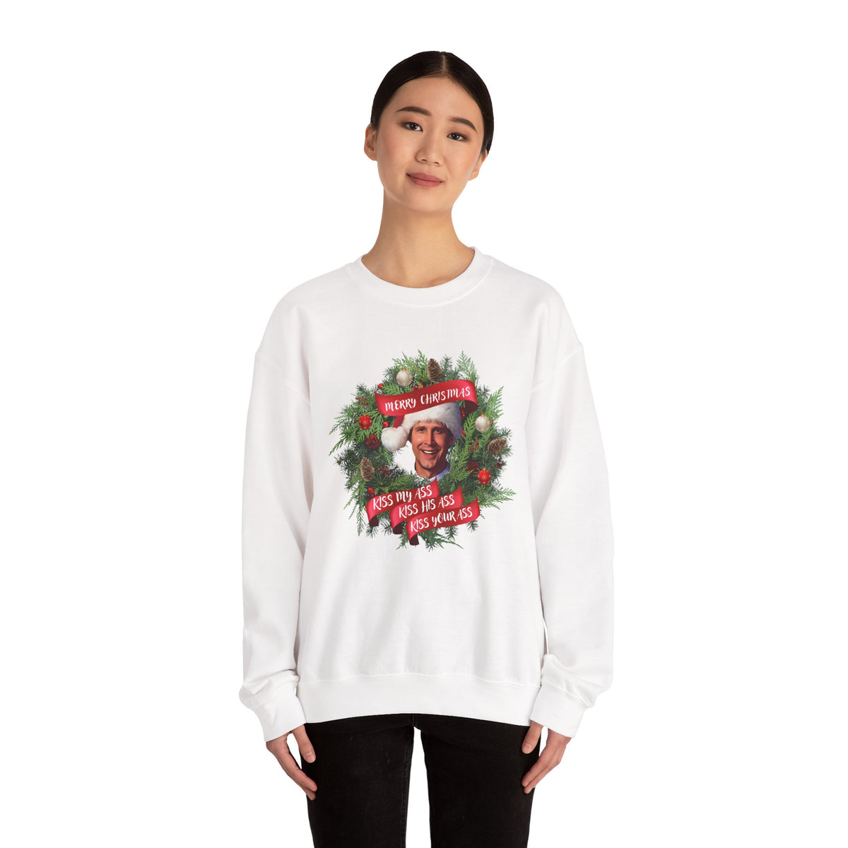 Kiss My Ass, Kiss His Ass, Kiss Your Ass Unisex Heavy Blend™ Crewneck Sweatshirt