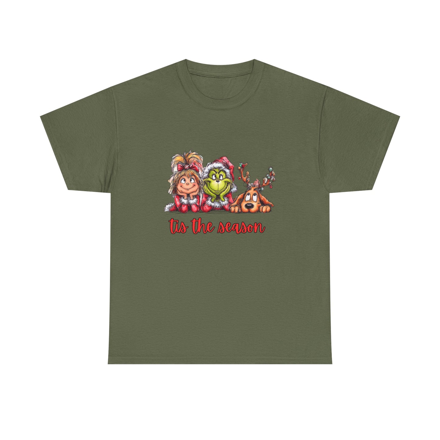 Tis The Season Grinch Unisex Heavy Cotton Tee