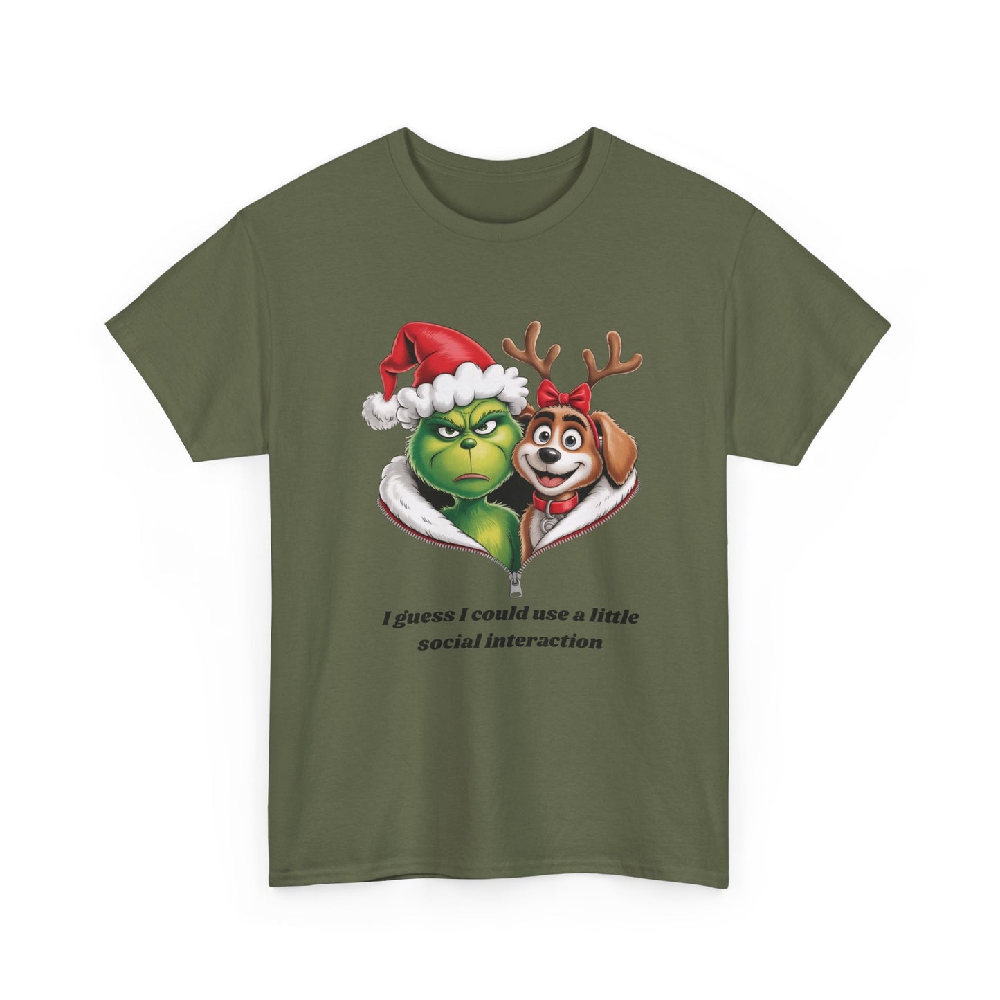 Social Interaction Grinch Unisex Heavy Cotton Tee