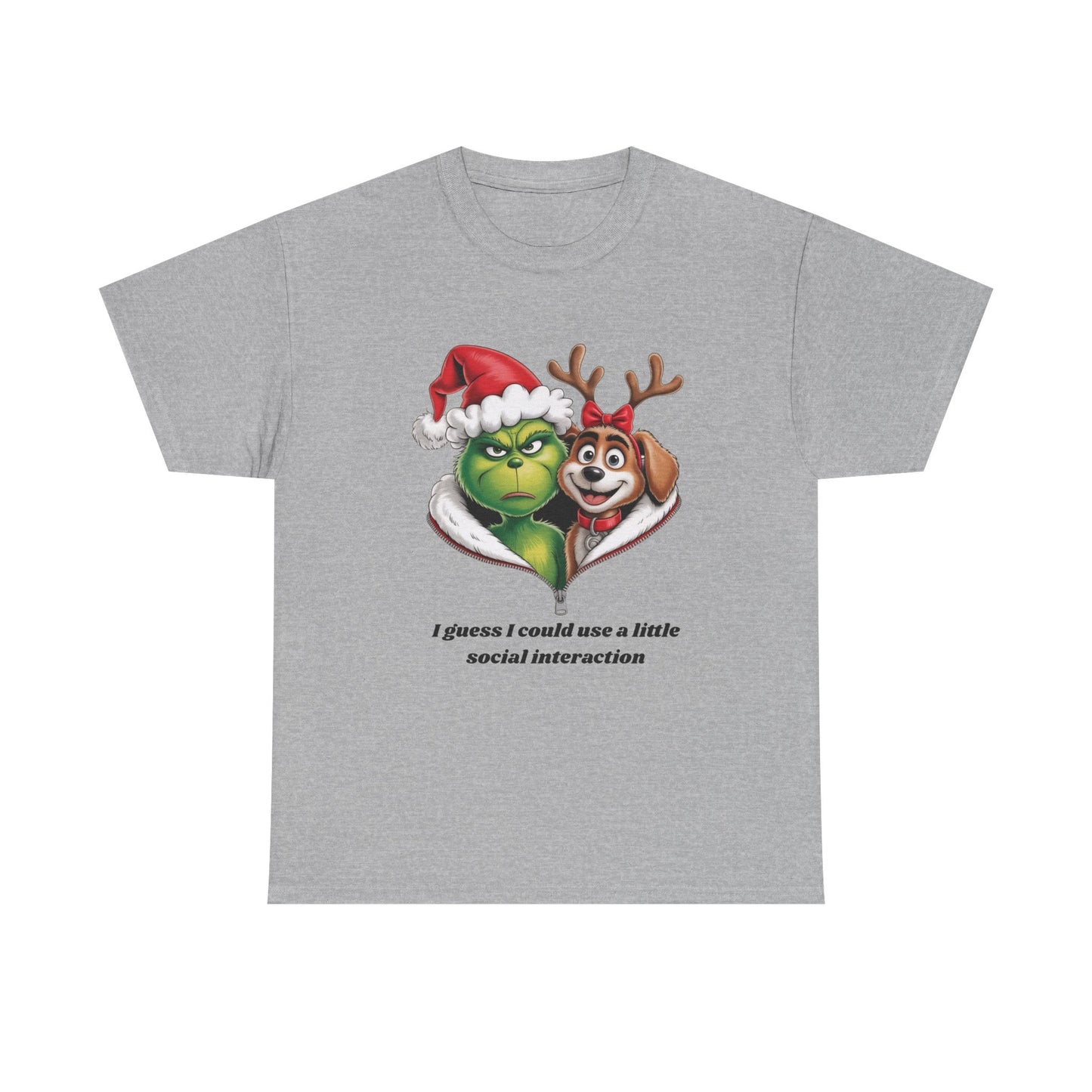 Social Interaction Grinch Unisex Heavy Cotton Tee