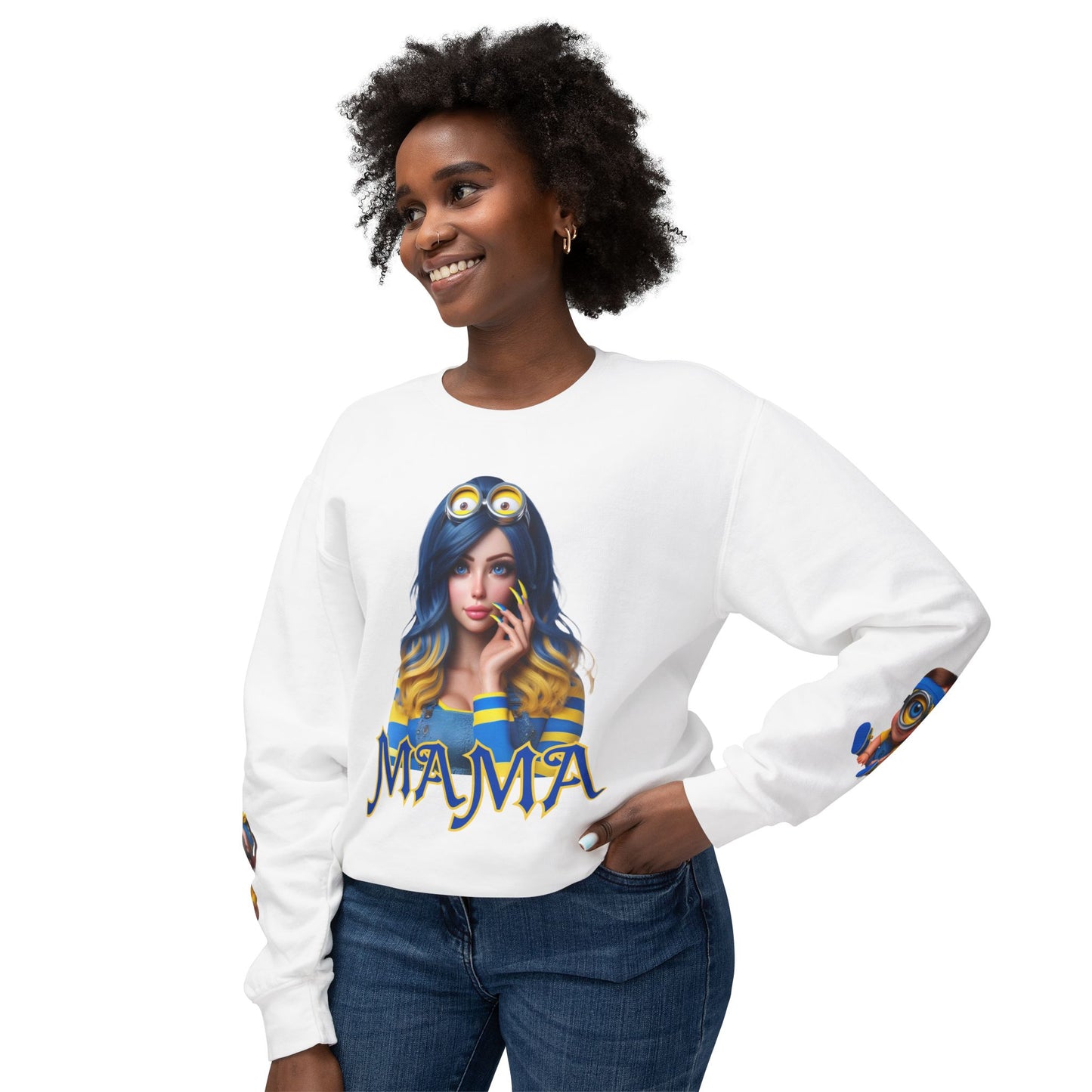 Mama Minion Unisex Lightweight Crewneck Sweatshirt