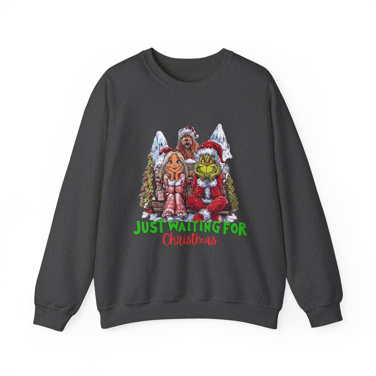 Just Waiting For Christmas Grinch Unisex Heavy Blend™ Crewneck Sweatshirt