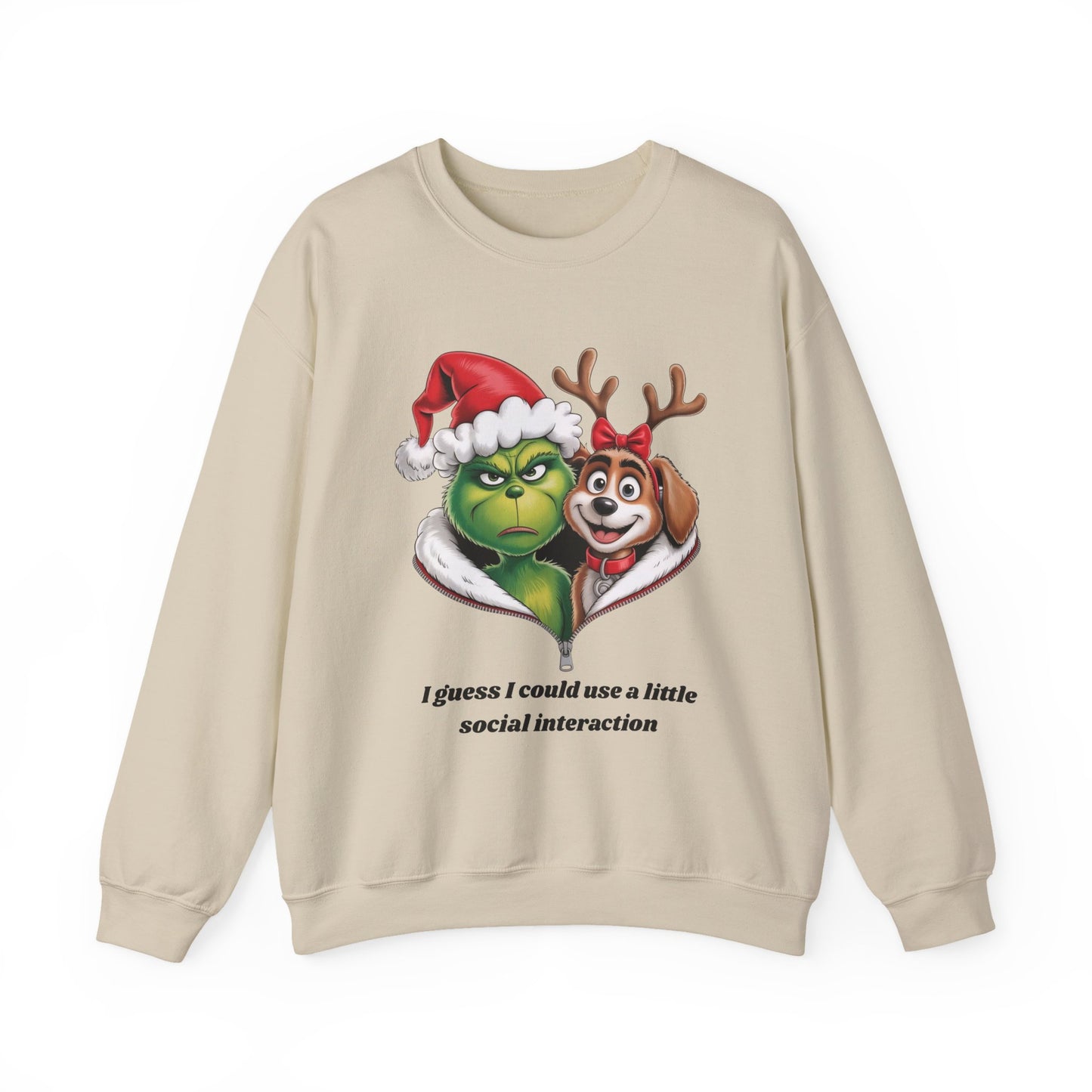 Social Interaction Grinch Unisex Heavy Blend™ Crewneck Sweatshirt