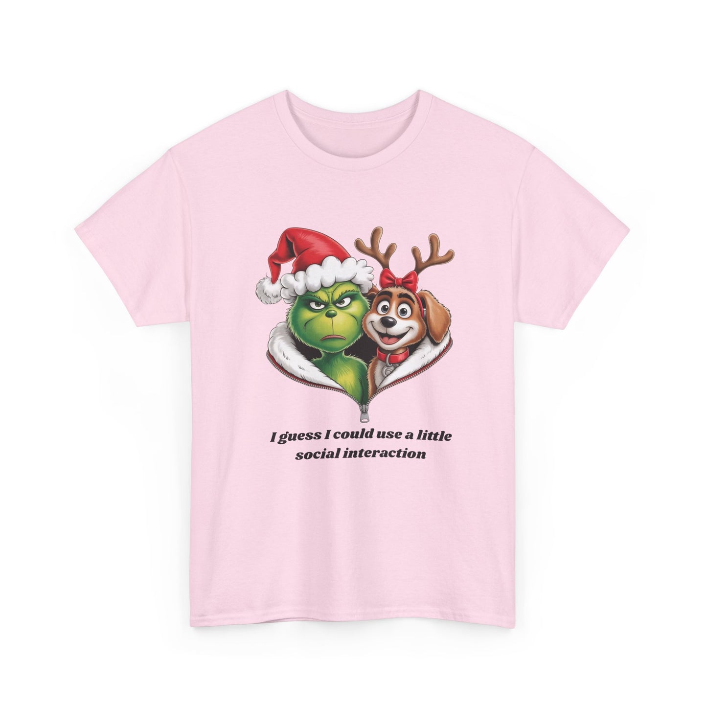 Social Interaction Grinch Unisex Heavy Cotton Tee