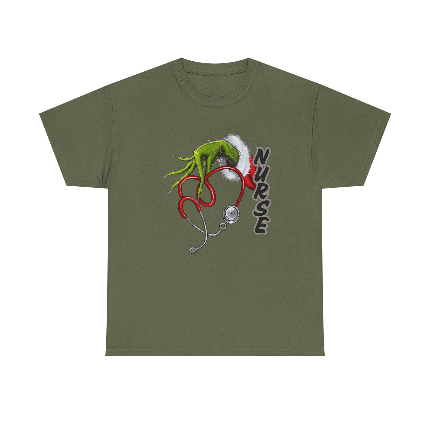 Stethoscope Nurse Grinch Unisex Heavy Cotton Tee