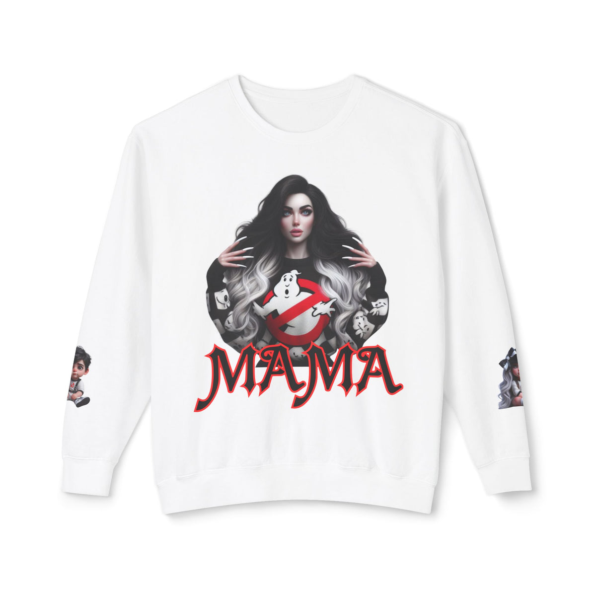 Mama Ghostbusters Unisex Lightweight Crewneck Sweatshirt