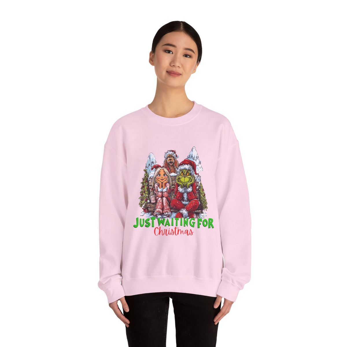 Just Waiting For Christmas Grinch Unisex Heavy Blend™ Crewneck Sweatshirt