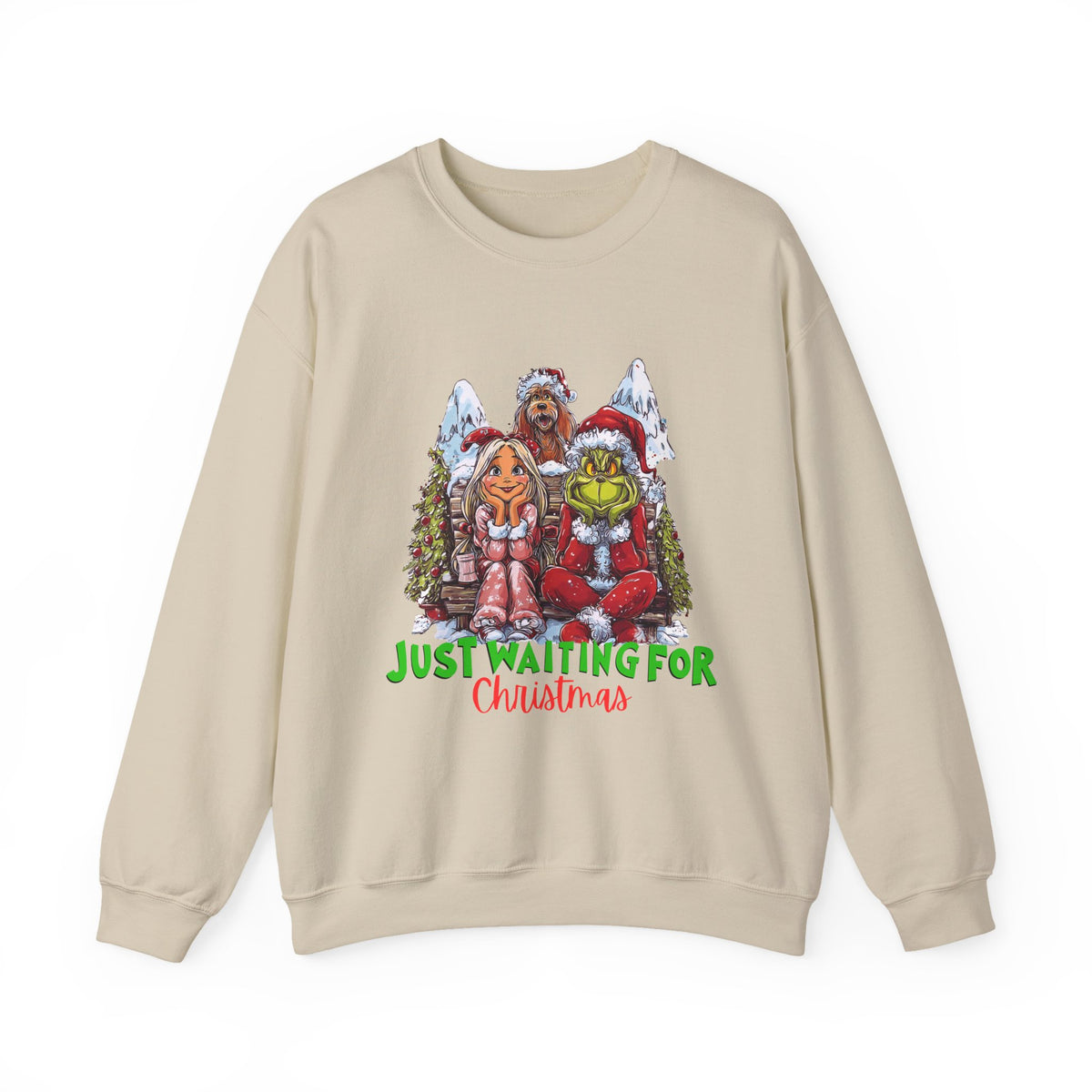Just Waiting For Christmas Grinch Unisex Heavy Blend™ Crewneck Sweatshirt