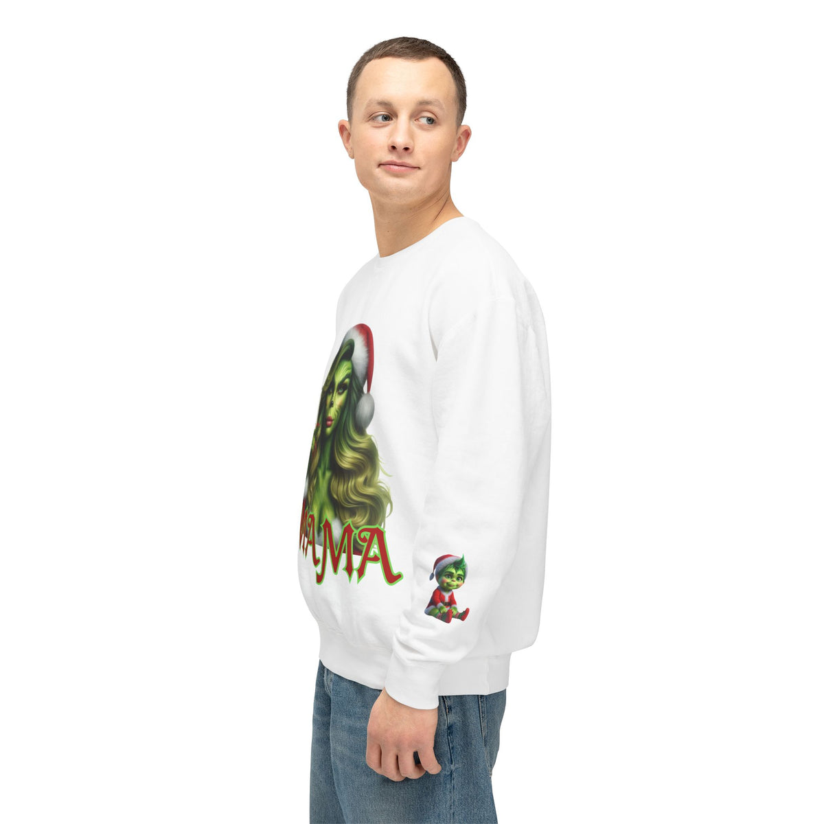 Mama Grinch Unisex Lightweight Crewneck Sweatshirt